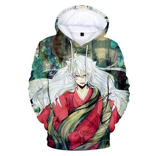 

men's hoodies & sweatshirts anime classic inuyasha hoodie kids/men/women autumn winter harajuku style fashion cartoon 3d print, Black