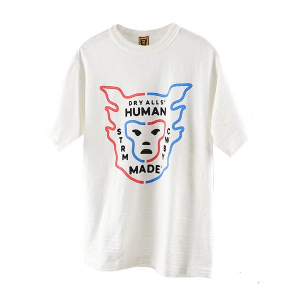 

men's t-shirts oversize human made classic hericium contrast print short sleeves women's casual t shirts, White;black