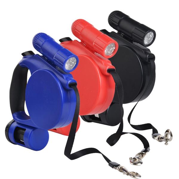 

dog collars & leashes arrival medium retractable leash 5m 20kg automatic walking lead with led garbage dispenser