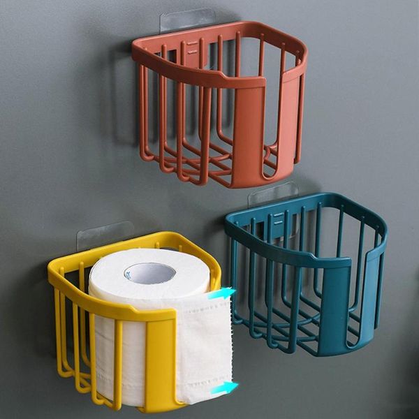 

punching toilet tissue box wall hanging storage rack for home supplies