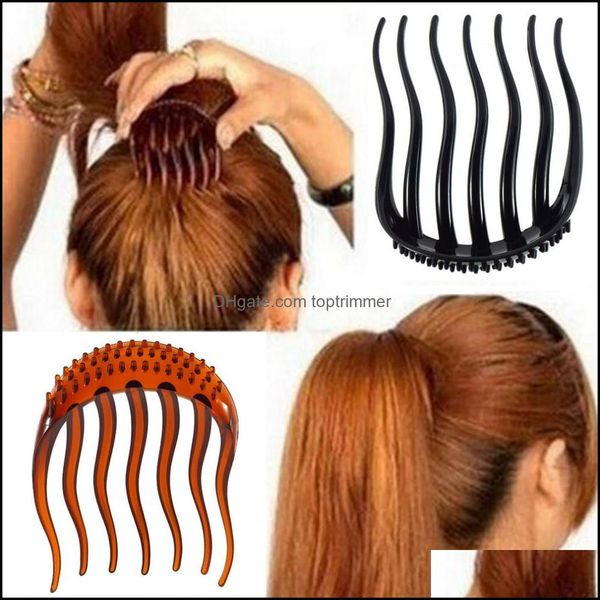 

brushes care & productsusef ponytail inserts clip bun maker bouffant volume wedding hair comb women fluffy pony tail styling tools drop deli, Silver