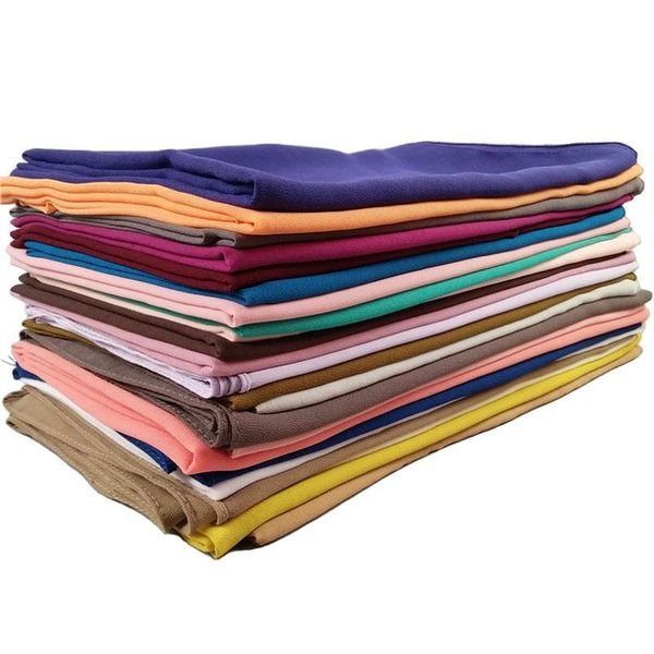 

scarves monochrome pearl chiffon bubble cloth pure color fabric scarf wholesale factory my hijab, Blue;gray