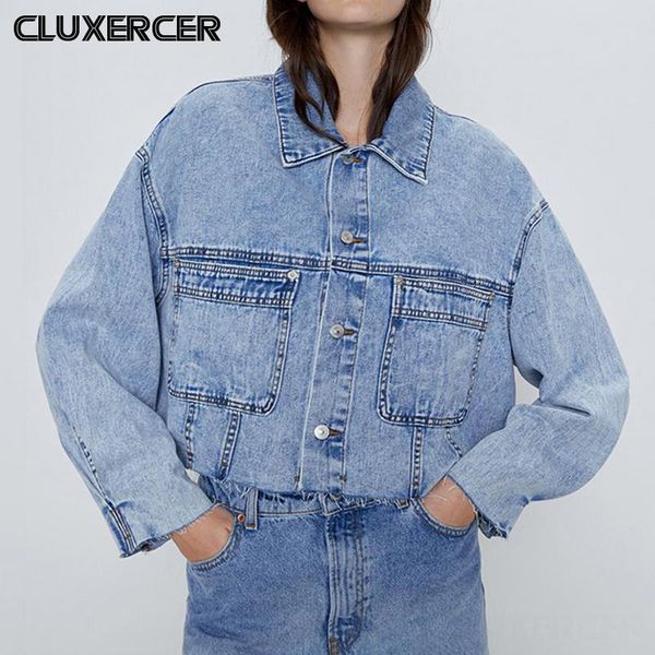 

women's jackets 2021 spring autumn casual jeans jacket womens solid short denim coat female loose outwear chaqueta mujer, Black;brown