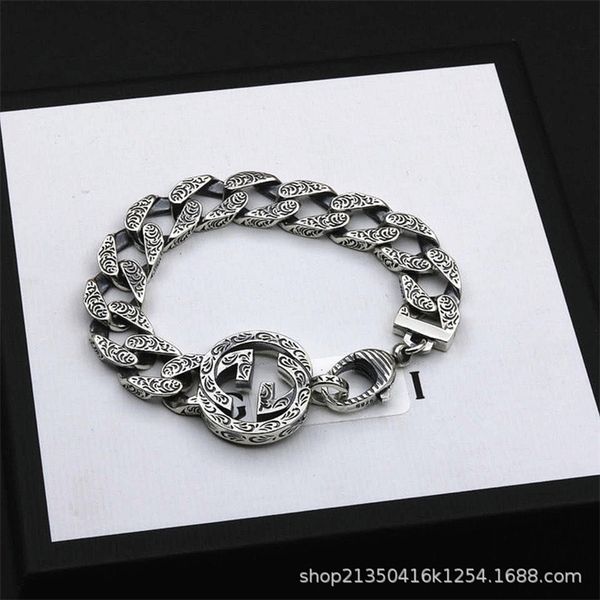 

68% off designer jewelry gu g silver rattan bracelet for lovers, Black