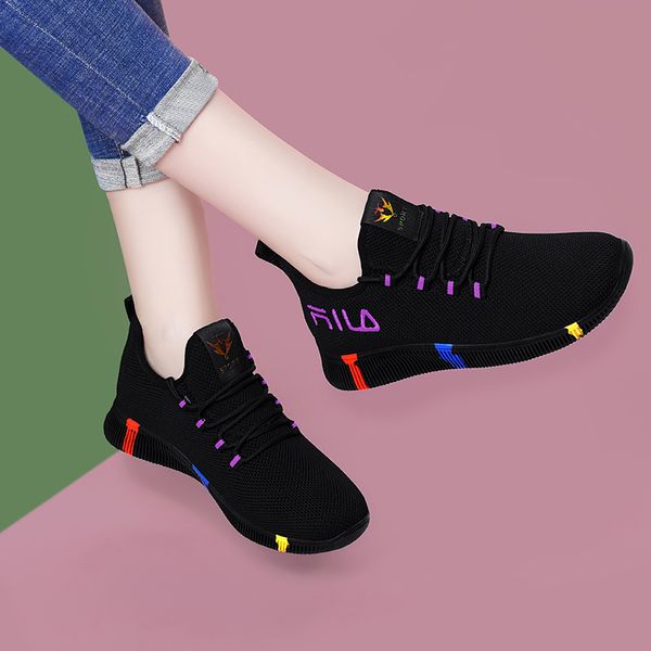 

2021 new women's vulcanized shoes casual breathable mesh sneakers comfortable lace-up hiking shoes wild cinderella princess