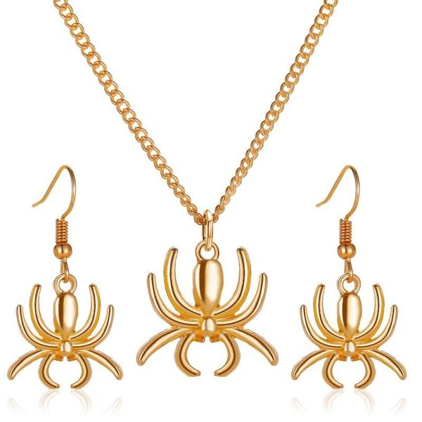 

earrings & necklace jewelry sets for women spider set halloween jewellery gold silver color s15