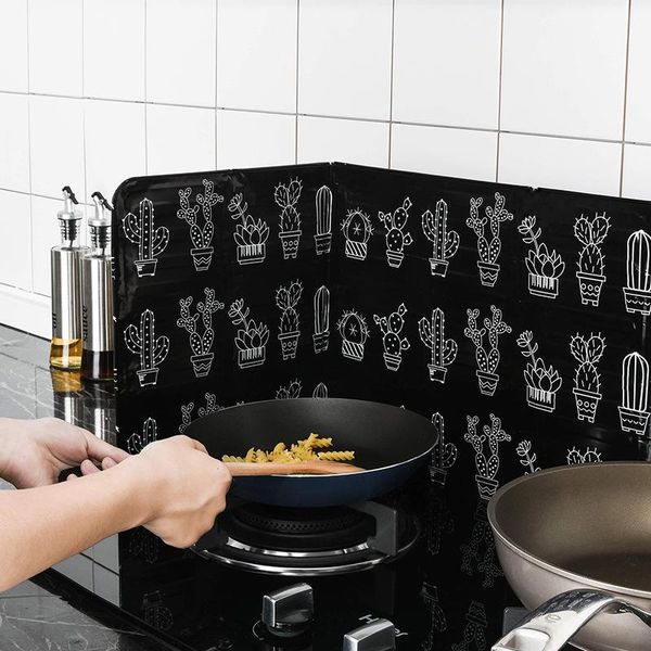 

tools & accessories 1pcs foil oil block barrier stove foldable cooking heat insulation aluminium anti-splashing against splash plate