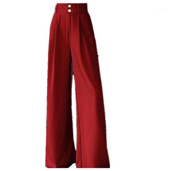 

b104-summer trendy one button skinny pants wide leg men's, Black