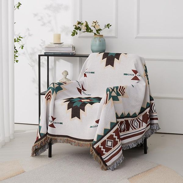 

blankets bohemian sofa blanket knitted on the bed soft comfortable bedding sheet tapestry cover office travel home decor