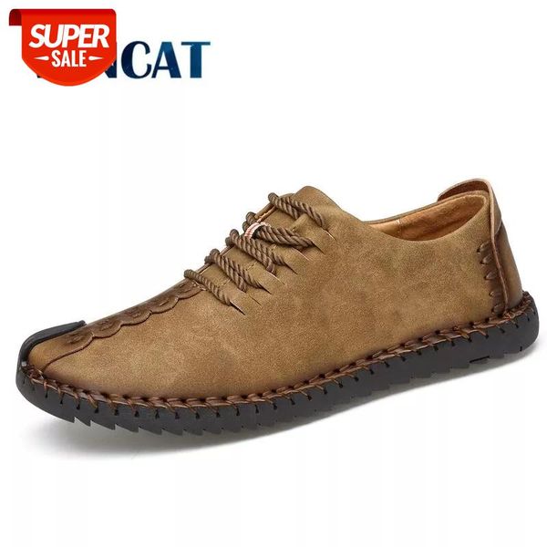

vancat 2018 new comfortable casual shoes loafers men shoes quality split leather men flats moccasins #uy4q