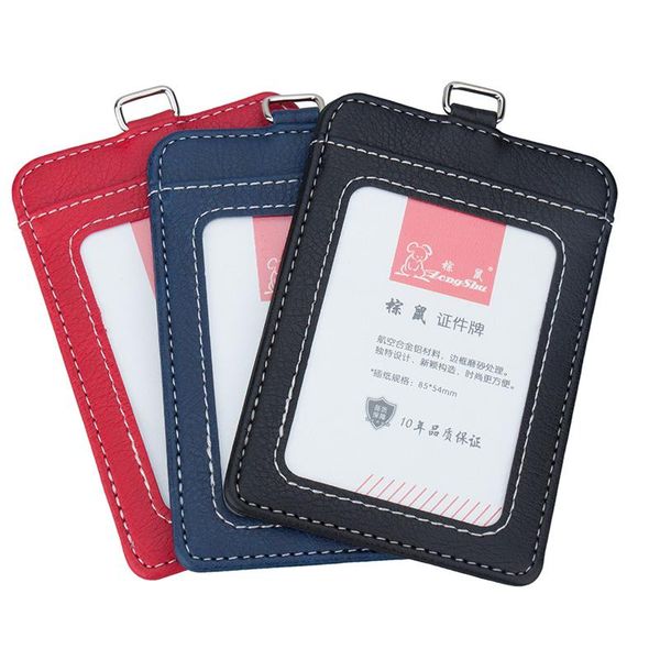 

card holders office for cards and certificates case admission cover on license women men's id badge holder without lanyard,, Brown;gray