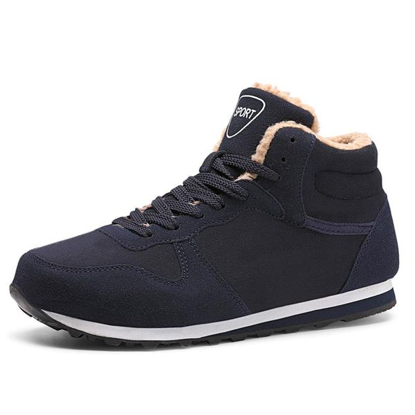 

boots 2021 winter men shoes fashion snow plus size outdoor ankle fur warm male sneaker footwear promotion, Black