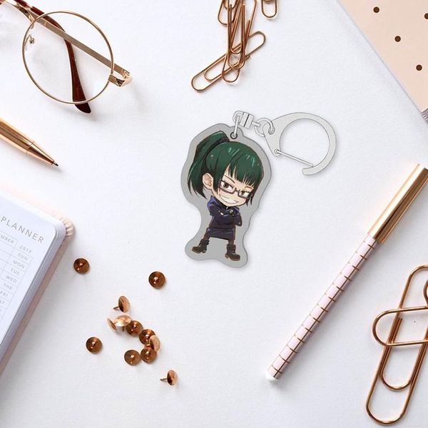 

keychains jujutsu kaisen satoru yuji itadori megumi fushiguro nobara kugisaki acrylic double sided key ring cosplay, Silver