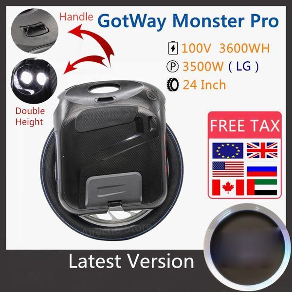 

2020 new original gotway monster pro unicycle 24 inch 100v 3600wh pro version monster self balance one wheel electric scooter