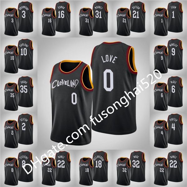 

2021 print men's women kids any player javale mcgee damyean dotson dylan windler dean wade lamar stevens collin sexton kevin porter jer, Black;red