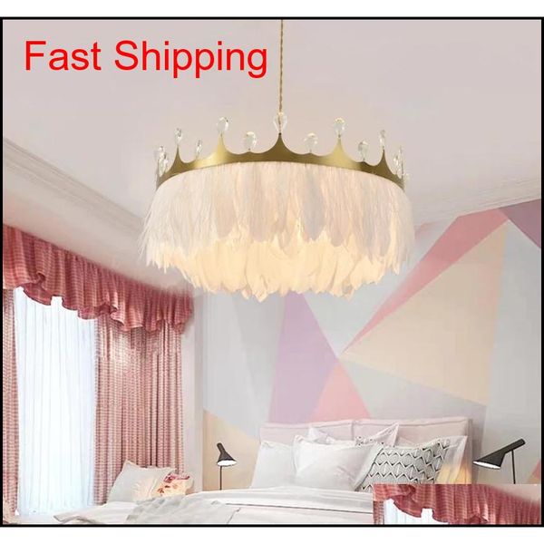 

2021 modern led chandelier nordic luxury crystal round droplight children's room chandelier bedroom chandelier in jlltaq xhhair