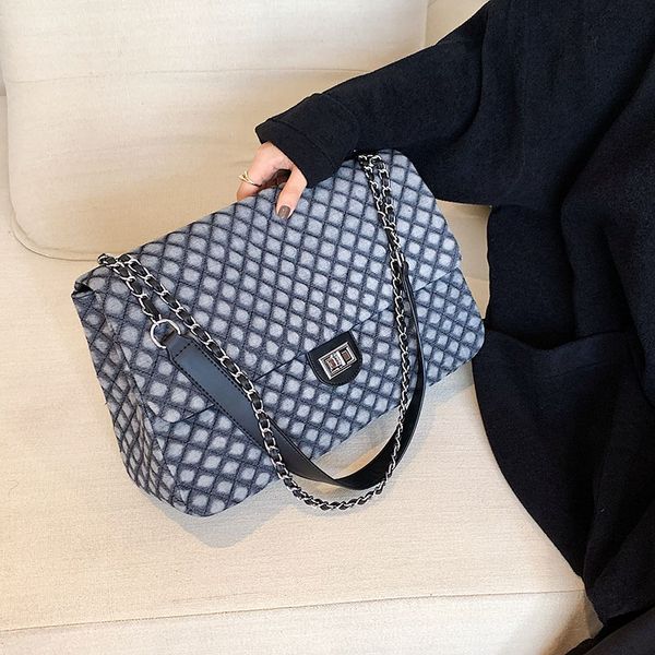 

hangbags bag women's autumn 2021 fashion foreign style messenger rhomboid chain large capacity single shoulder