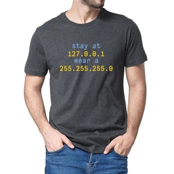 

men's t-shirts cotton short sleeve t-shirt black 100% xs-3xl keep at 127.0.1, 255.255.255.0, 2021 printed, White;black