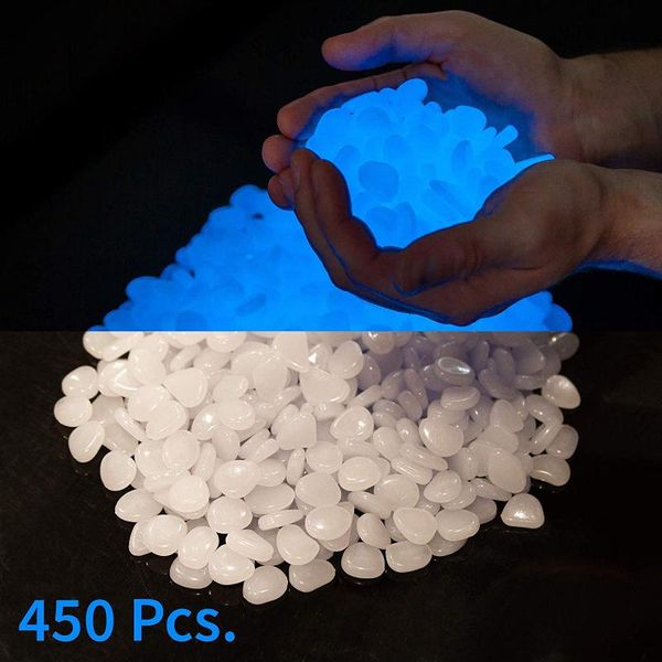 

450 piece glow in the dark pebbles rocks stones great for backyard or indoor decor garden decorations patio decoration fd