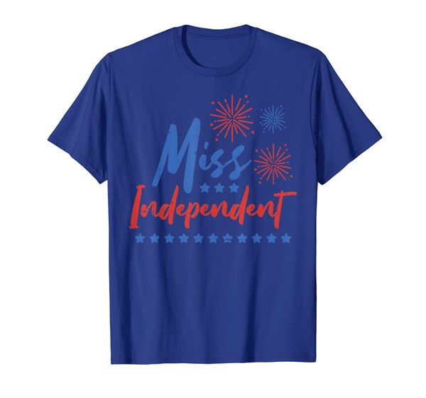 

Miss Independent Funny 4th Of July Pride Patriot Girls Gift T-Shirt, White;black