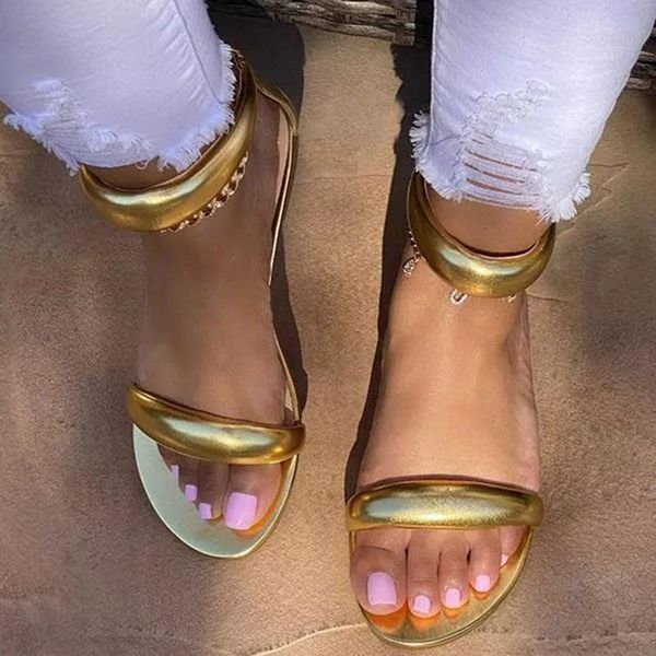 

sandals 2021 refreshing shoes sandal for women's fashion summer bling zipper bag heel flat round toe casual 26 #, Black
