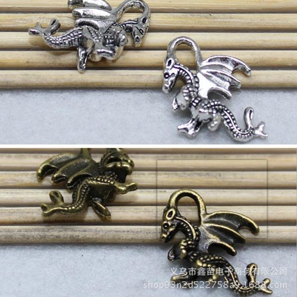 

charms retro style alloy dinosaur charm pendant necklace bracelet earrings diy handmade jewelry accessories for making, Bronze;silver