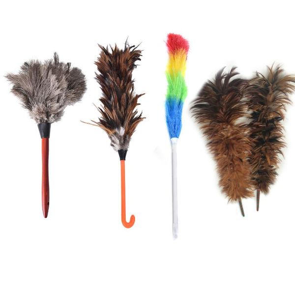 

anti-static ostrich feather fur wooden handle brush duster dust cleaning tool household dust cleaning 1x