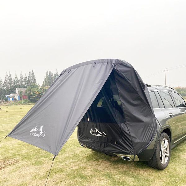 

car trunk tent rainproof windproof sunshade for road trip outdoor camping barbecue universal suv car hatchback trunk sun shelter
