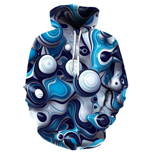 

men's hoodies & sweatshirts vertigo diagram 3d print men swirl pattern hip hop hooded long sleeve funny style autumn clothes, Black