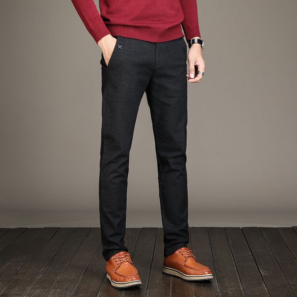 

men's pants classic casual male long length straight business fashion spring designer style xwhw, Black