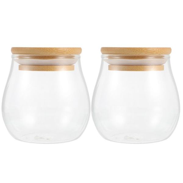 

storage bottles & jars 2pcs small sealing glass honey tea containers