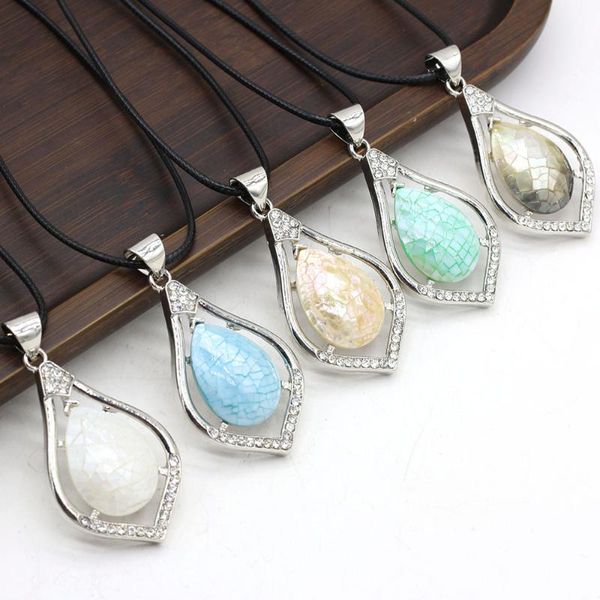 

pendant necklaces fashion necklace easy to wear natural shell alloy for women men charms jewelry gifts 30x50 mm, Silver