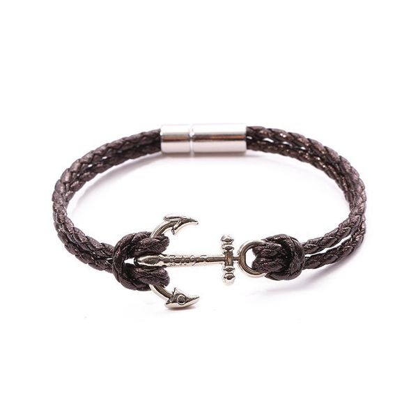 

junwei new fashion leather bracelet jewelry anchor charm bracelet and bangles men women gift sport hooks na jllxiy