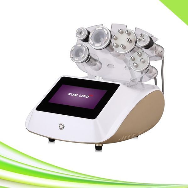 Portable 6 в 1 RF Ультразвуковая кавитация для кожи Ультразвуковая кавитация для похудения Вакуумная терапия машины Увеличение ягодицы