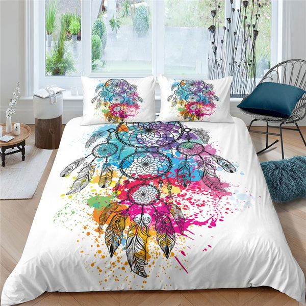 

bedding sets luxury 3d dreamcatcher print 2/3pcs kids set comfortable child duvet cover pillowcase home textile /king size