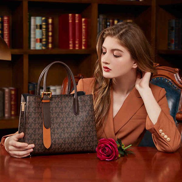 

leather women's bag 2021 new high-capacity commuter portable tote bag fashionable single shoulder messenger