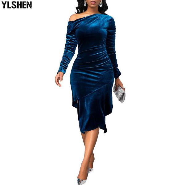 

african evening long dresses for women party dress dashiki velvet split falbala africa clothes plus size bodycon christmas robe, Red