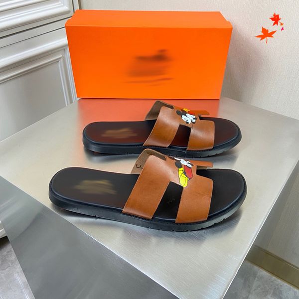 

2021 luxuries designer men's slippers sandals men shoes slide summer fashion wide flat flip flops with box size 39-45 -l448, Black