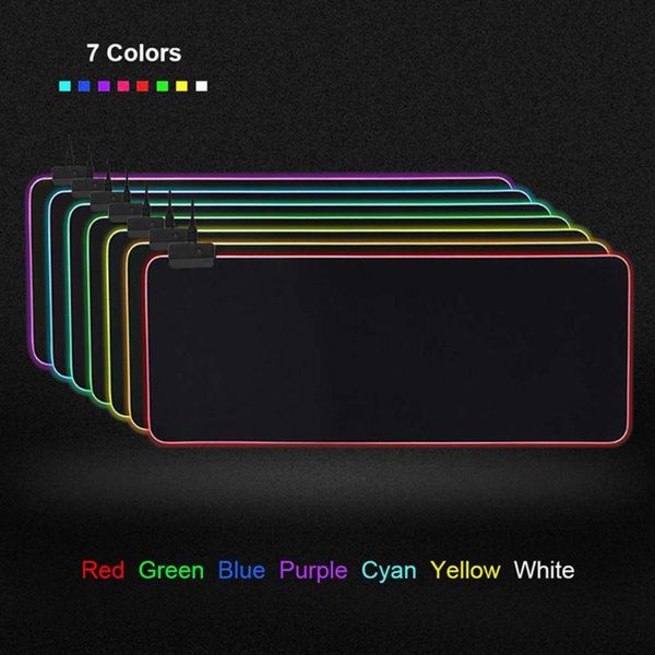 

mouse pads & wrist rests rgb 7 colorful luminous gaming mousepad led lighting mat for pc lapdesknotebook accessories