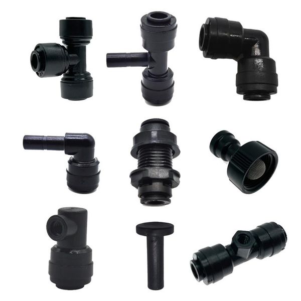

watering equipments 1/4'' quick snap pushing t shap elbow connectors plugs for ro reverse osmosi water system fitting 20 pcs