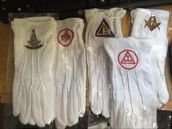 

party masks masonic gloves mason om customized made embroidery n5