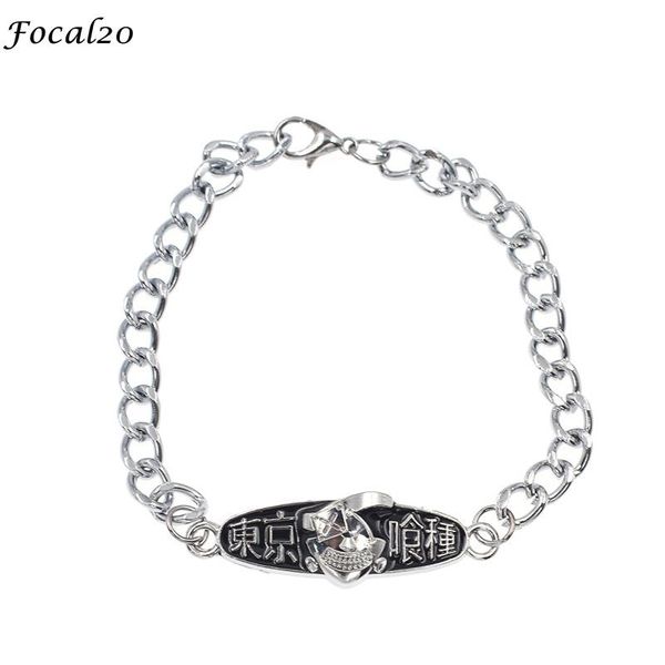 

link, chain focal20 trendy alloy tokyo ghoul lovers bracelet silver color link bracelets women men jewelry accessories, Black