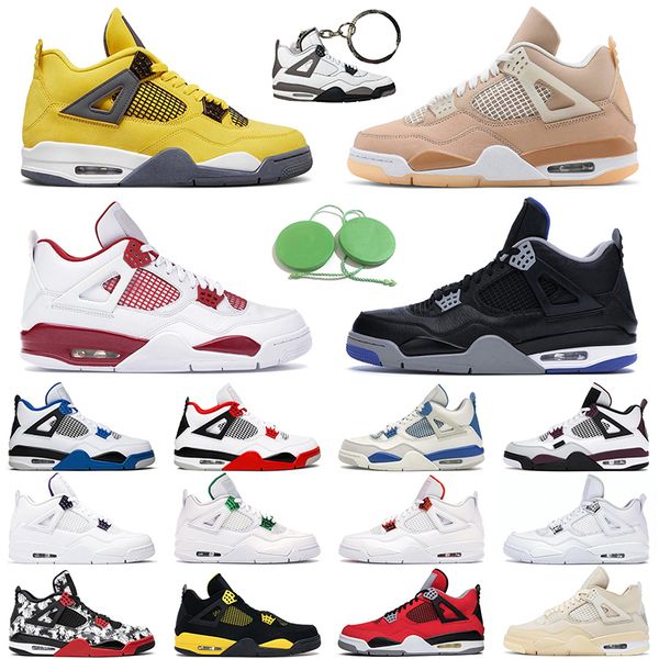 

mens basketball shoes 4s 4 guava ice fire red black cat white cement cool grey men trainer sports sneakers