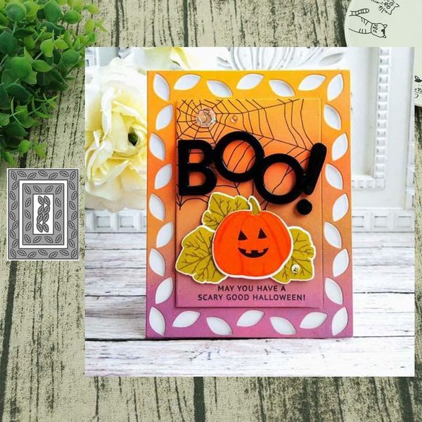 

painting supplies leaf embossed border metal cutting dies for scrapbooking steel craft die cut embossing paper card stencil