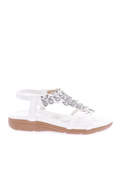 

sandals women white cross ejection out of filet lace beaded, Black