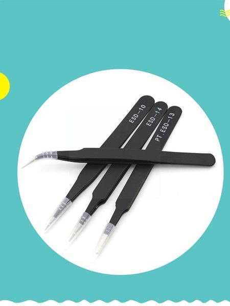 

eyebrow tools & stencils 1pcs eye lash grafting clip eyelash nipper curved straight makeup steel tweezers beauty black m0b4
