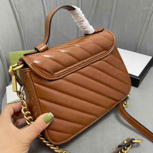 

evening bags women fashion designer qulited twill genuine leather cowhide shoulder bag elegant 20cm mini chain flap handbag with handle1