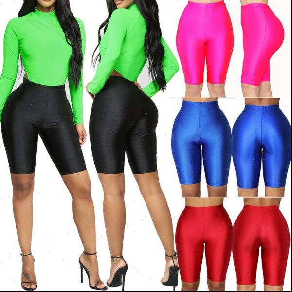

women skinny shorts tight fashion bike shorts workout spandex leggins knee length short trousers women summer slim shorts, White;black
