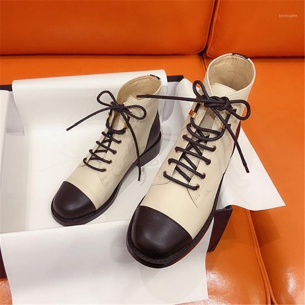 

boots genuine leather women's spring/autumn fashion ladies shoes lace-up ankle motorcycle1, Black