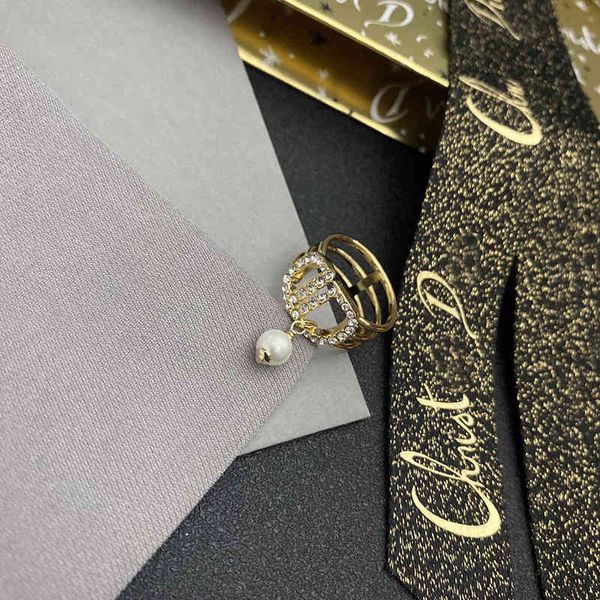 

ring dijia pearl cd set zircon fashion simple trend brass material, Silver